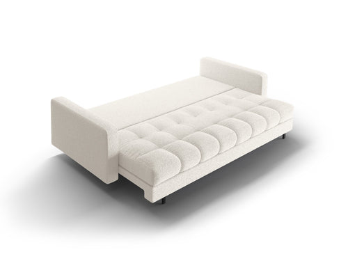 Cosmopolitan Design Slaapbank met opbergdoos Bali 3-zits, boucle wit - 84x222x105cm
