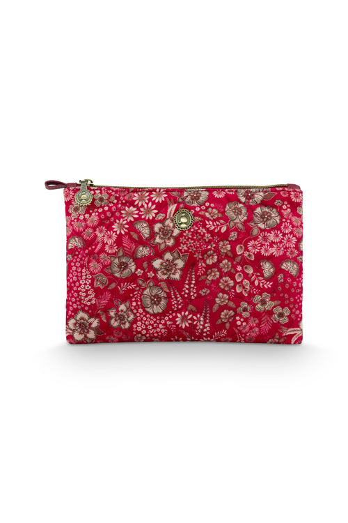 Pip Studio - Charly Make-up Tasje Dames - Daisy Dreams - Rood - 24x1x15.5cm