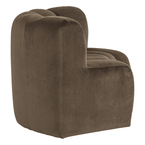 WOOOD eetbank halfronde hoek rugleuning Mojo - Velvet - Taupe - 83x152x73