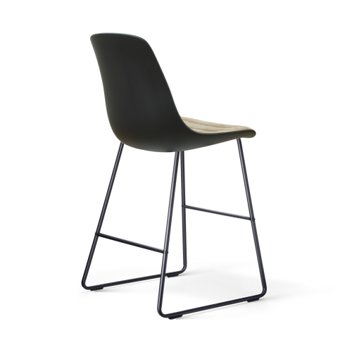 Nolon Nino-Liv barkruk zwart met nougatbruin zitkussen - zwart onderstel - 65 cm - vtwonen shop