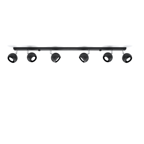 Sollux Lighting Plafondlamp OCULARE 6L zwart - 118x10x16cm