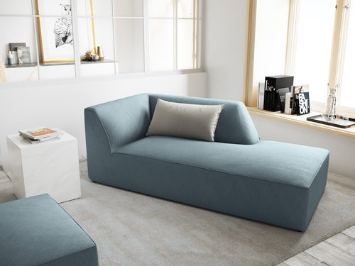 Micadoni rechter chaise longue Ruby ribfluwelen, lichtblauw - 180x93x69cm