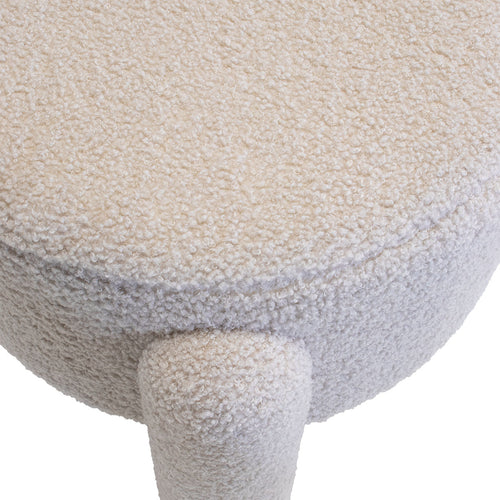 Giga Meubel Poef Yara - Bouclé - Taupe - 44x44x42cm - vtwonen shop