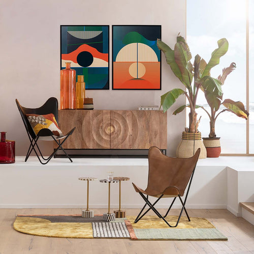 Kare Design Bijzettafel Domero Cirque Ø40cm Goud Wit