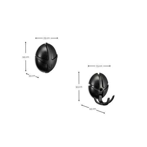 Spinder Design kapstok Bio Tick - Bio / Zwart - 3 haken