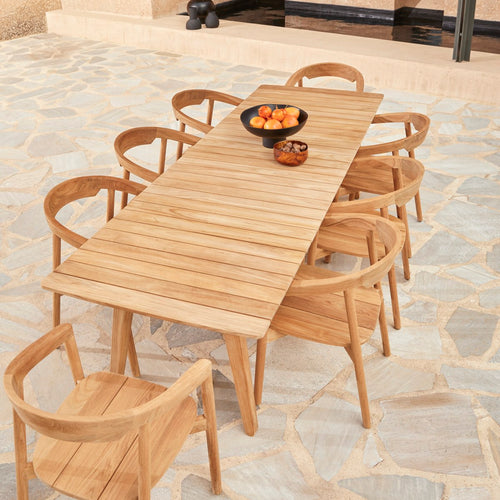 Tikamoon Massief teakhouten tuintafel voor 8/10 personen - Naturel - vtwonen shop