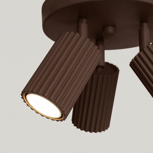 Sollux Lighting Plafondlamp KARBON 3P bruin - 19,5x19,5x18cm