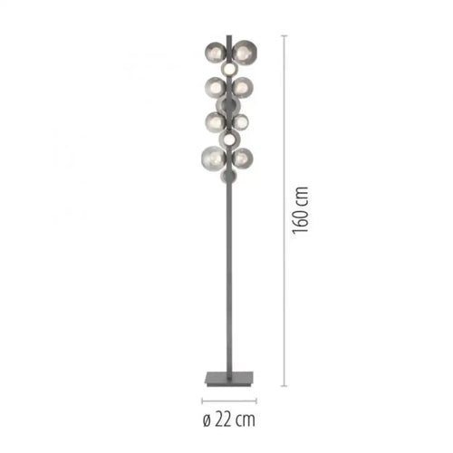 Neuhaus PURE vloerlamp Popup - 12 lichts - 22  x 160   cm - antraciet