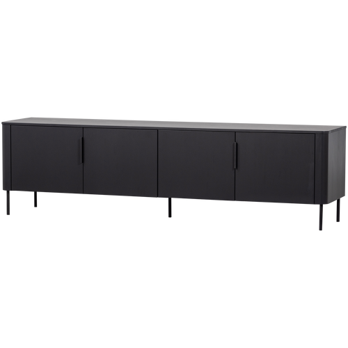 WOOOD tv meubel Gunnar - Grenenhout - Matzwart - 56x200x44