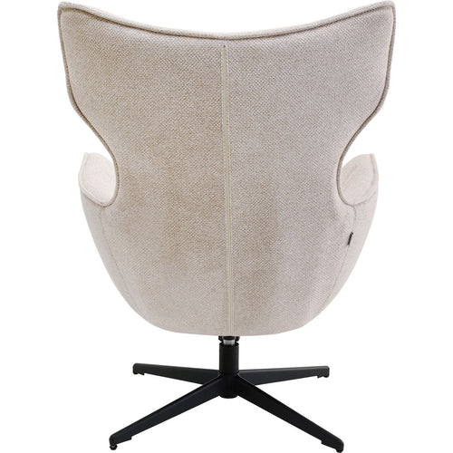 Kare Design Draaifauteuil en Voetsteun Jules beige