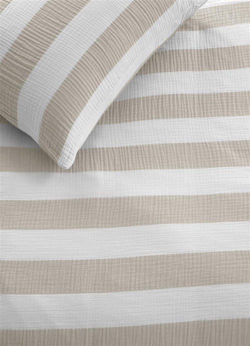 Riviera Maison dekbedovertrek Striped - 200x200/220 cm - zand