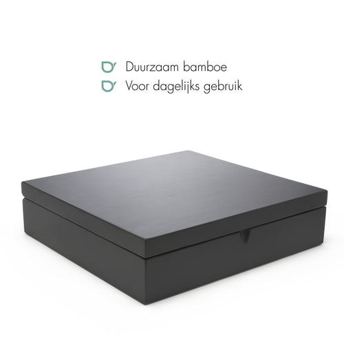 Bredemeijer - Theedoos 12 vaks gesloten bamboe zwart - vtwonen shop