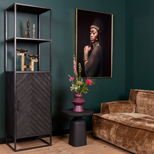 StarFurn Boekenkast New York - Zwart Hout - 55x45x200cm