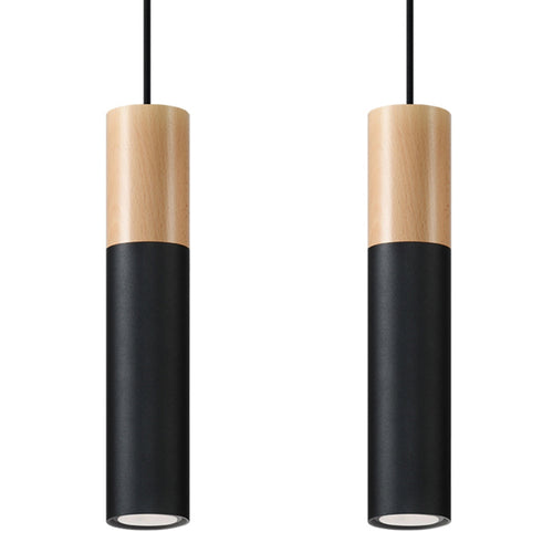 Sollux Lighting Hanglamp PABLO 2 zwart - 30x6x90cm