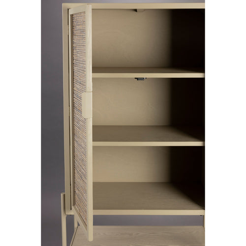 Dutchbone Yasu Kast/ Opbergkast Hoog Hout/ Metaal Beige - vtwonen shop