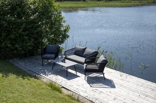 Nest outdoor Emil 4 delige tuin loungeset donkergrijs - met zitkussens - vtwonen shop