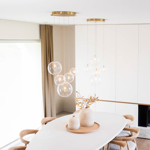 Atmooz hanglamp Camau 5 - antiek messing - Ø 35 x H 140 cm - G4