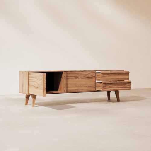 Tikamoon Acaciahouten TV-meubel 180 cm - Donkerbruin