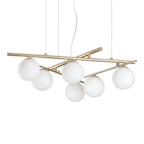 Ideal Lux ATLAS Bolvormige hanglamp voor plafond, goudkleurig, 6x G9