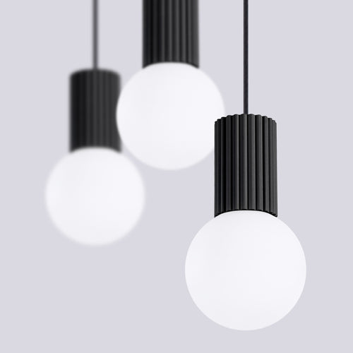 Sollux Lighting Hanglamp HALO 3L zwart - 40x6x120cm