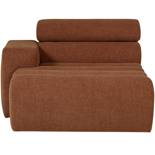 WOOOD chaise longue element arm links Novi - Polyester - Terra - 86x109x173 - vtwonen shop