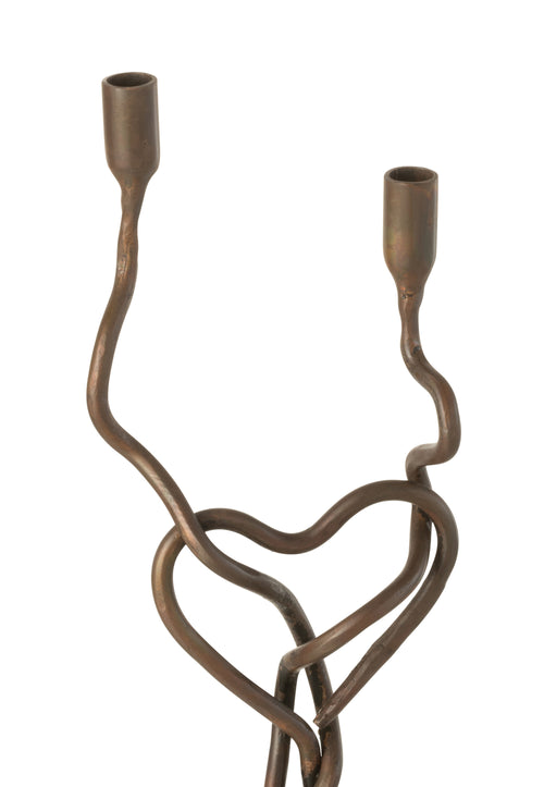 J-Line kandelaar Holderin - ijzer - zwart/goud