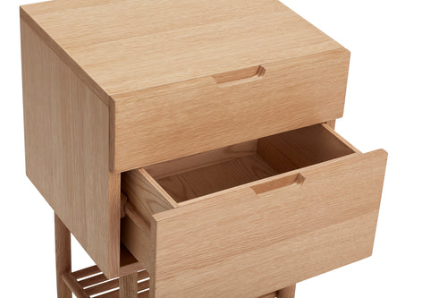 Hübsch nachtkast Acorn - mdf/oak veneer/oak wood - 40x35xh70cm