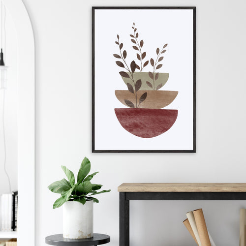 Artfulprints Poster Boho – Layered peace   - A4 21x29.7 cm - Bruin