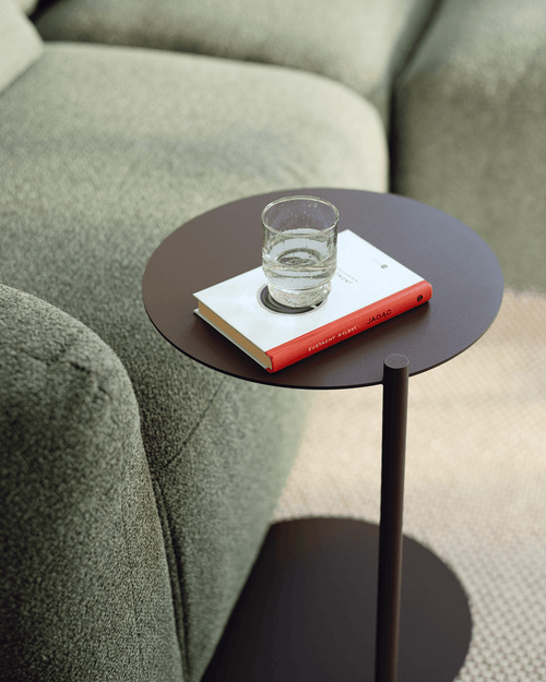 noo.ma Ande Side Table - vierkante stalen bijzettafel 42x42x59 cm, Cocoa Brown