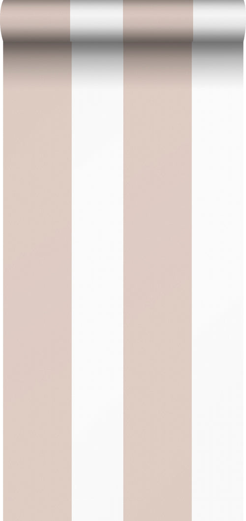 Sanders & Sanders behang strepen oudroze en wit - 53 cm x 10.05 m - 640721