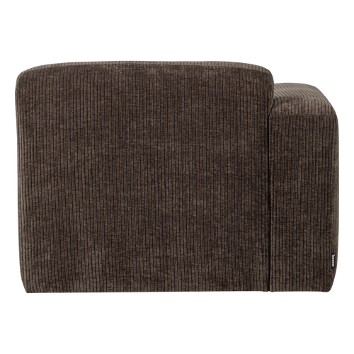WOOOD 1-zits bank arm links Mojo Base - Ribstof - Bruin - 74x105x97