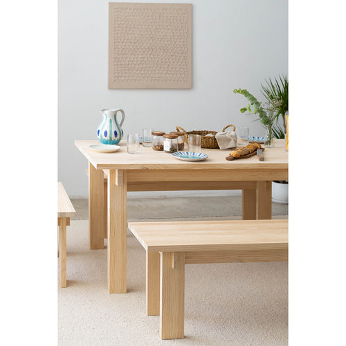 Naan Furniture Eettafel Palafrugell - Natuurlijk gelakt massief hout - 6 personen - 180 cm - vtwonen shop