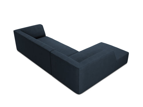 Micadoni linker hoekbank Ruby 4-zits, structurele stof, marineblauw - 180x273x69cm