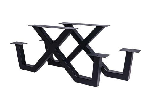 MaximaVida metalen picknicktafel onderstel New York zwart gecoat - doos per 2 stuks - vtwonen shop