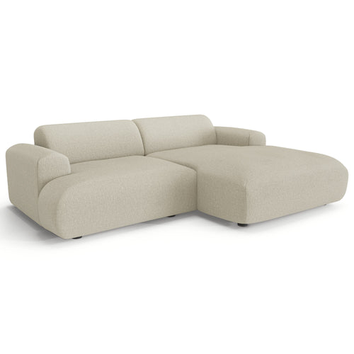Sia Home - Rechthoekige hoekbank MYRA - kruisweefsel beige 266cm