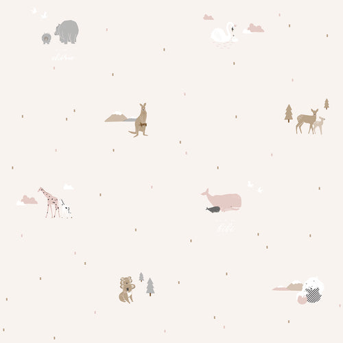 Sanders & Sanders behang dieren beige - 53 cm x 10 m - 640296