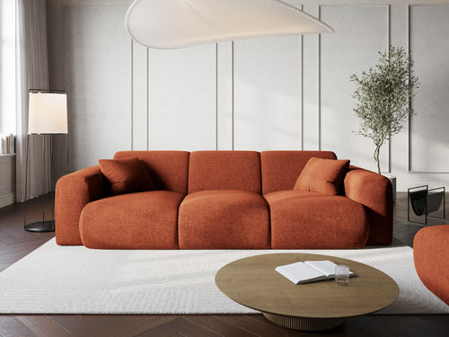 Cosmopolitan Design Bank Nolio 3-zits, chenille, terracotta - 95x235x72cm