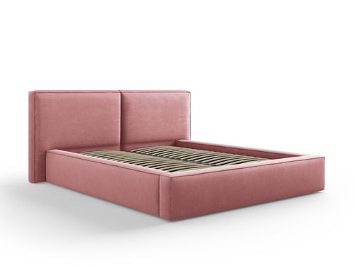 Micadoni Opbergbed met hoofdeinde Jodie 160x200cm, structurele stof, roze - 228x214x108cm