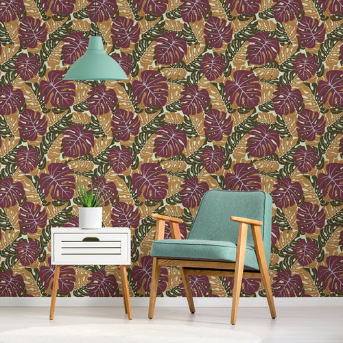 Walls4You behang palmbladeren terracotta - 53 cm x 10 m - 640161