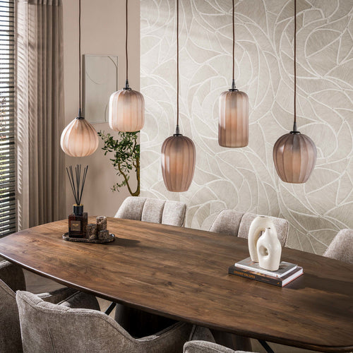 Giga Meubel Hanglamp Altura - Bruin Glas - 5-lichts - 125x20x150cm