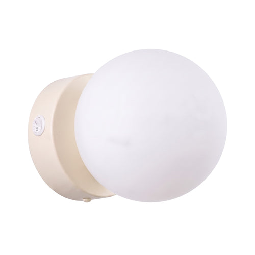 Sollux Lighting Wandlamp YOLI 1 beige met schakelaar - 12x14x12cm