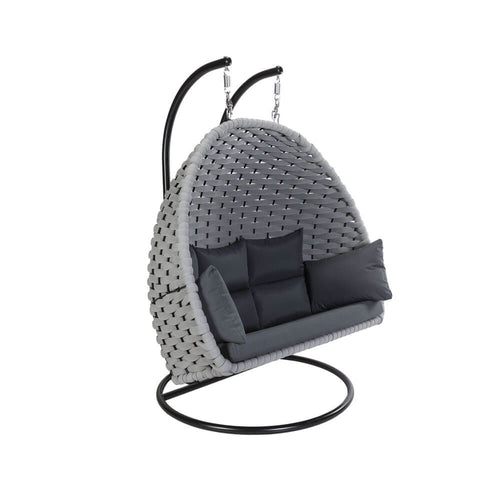 HOME DELUXE Hangstoel van touwwerk CADEIRA lichtgrijs - 2-zits
