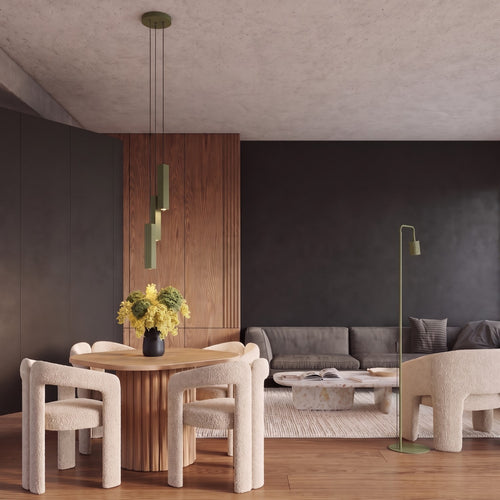 Sollux Lighting Hanglamp RAYO 1 olijfgroen - 8x8x118cm