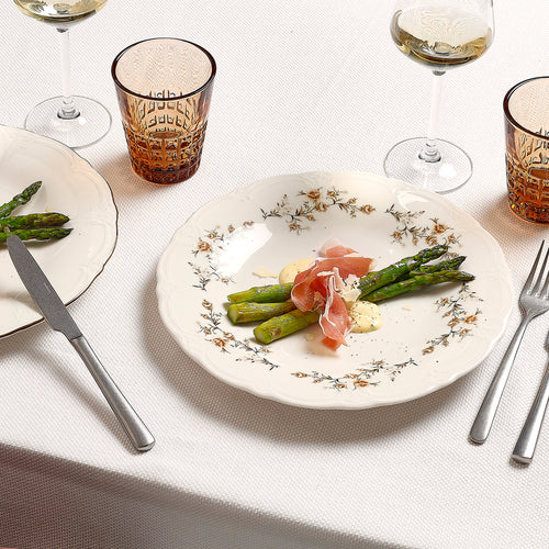 Bonbistro - Plat bord 27,5cm brown flower Retro - Set van 6 - vtwonen shop