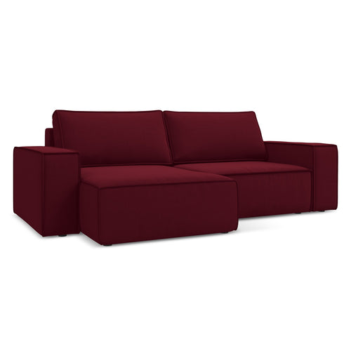 LaMiaSofa hoekbank links Livorno - velours - bourgondië - 257x148x82