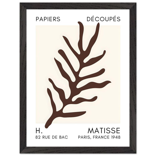 Artfulprints Poster met Lijst Matisse – Ocean flora brown   - 30x40 cm - Bruin