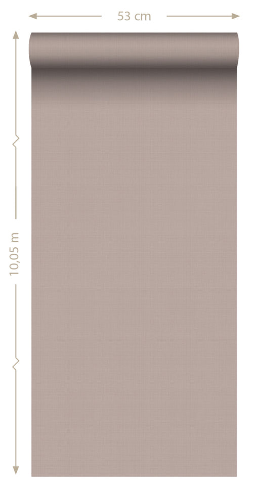 ESTAhome behang linnenstructuur oudroze - 53 cm x 10.05 m - 139239
