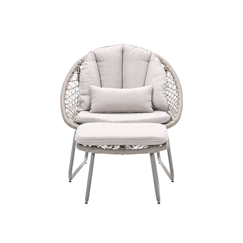 Garden Impressions loungestoel Roswell taupe incl. voetenbank - vtwonen shop