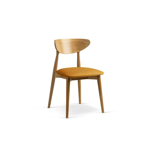 Set van 2 fluwelen stoelen Leon flueel mosterd - 48x47.5x79cm