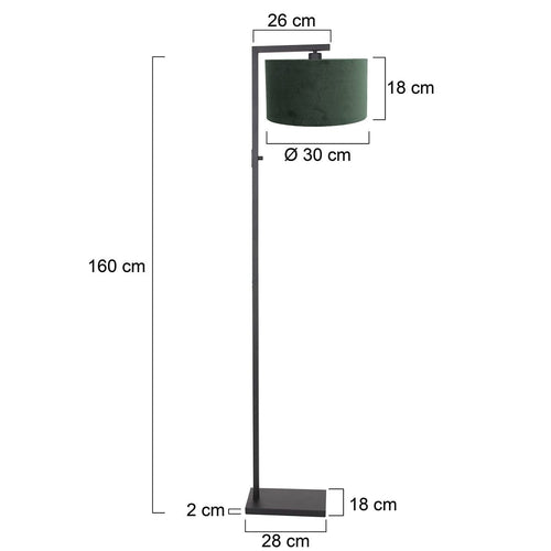 Steinhauer vloerlamp Stang - 1 lichts - 30  x 160   cm - zwart - groen - vtwonen shop